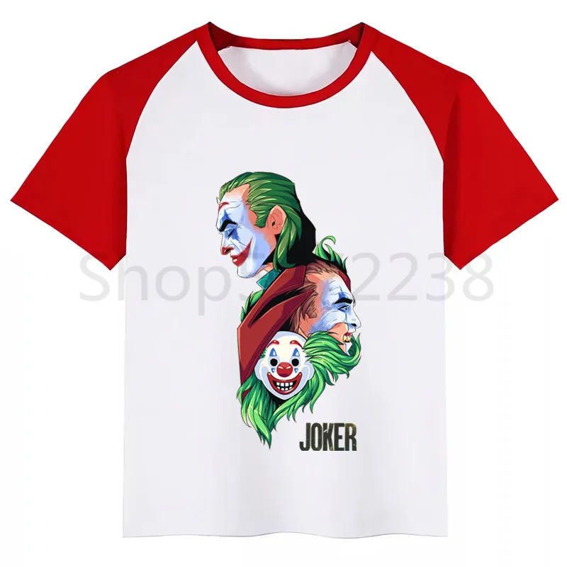 Joker Joaquin Phoenix/Новинка; футболка для мальчиков; рубашки для девочек с милым рисунком; удобная детская футболка с короткими рукавами; Одежда для мальчиков и девочек - Цвет: RedD