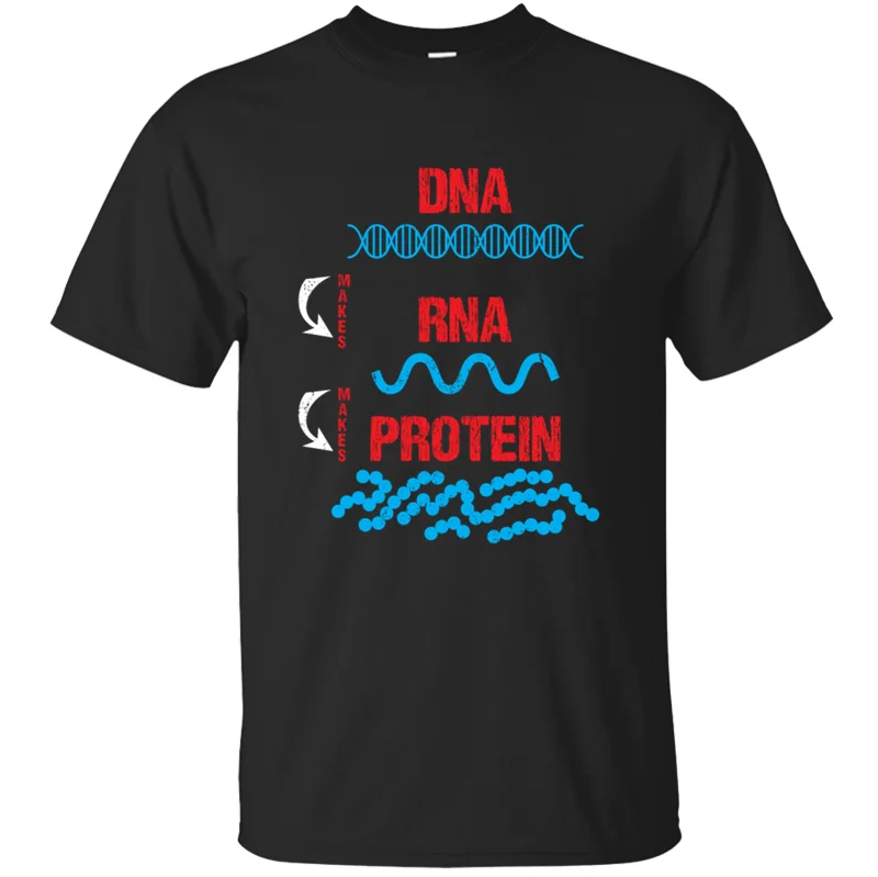 Новое здание молекулярной биологии Dna Rna Белковая клеточная биология Футболка мужская одежда мужская футболка Потрясающие футболки с круглым вырезом