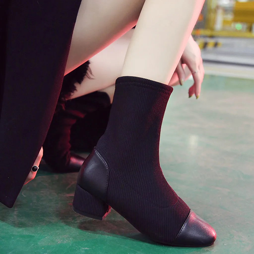 Women Ladies Ankle Booties Round Toe Boots Women Solid Boots Casual Outdoor Boots Shoes Winter Boots Women zapatos de mujer