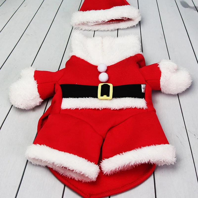 Gomaomi, Рождественская Одежда для питомцев, кошек, Санта-Клауса, зимнее пальто для питомцев, одежда для собак, костюм с капюшоном для щенков, Рождественская шапка для питомцев