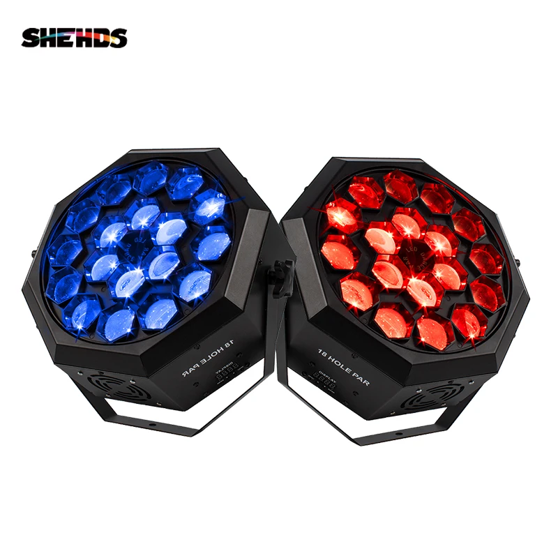 2pcs LED 18x12W RGBW Bee Eye Moving Head Par Light Rotatable Lens Whirlwind  Beam Wash Theater Church Party DJ Stage Lighting