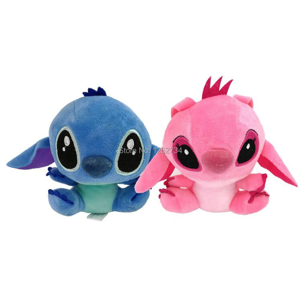 10/Lot 5 Styles Lilo & Stitch Scrump Stitch Angel Pink 10-11.5CM Plush Keychain Pendant Figure Toy Retail