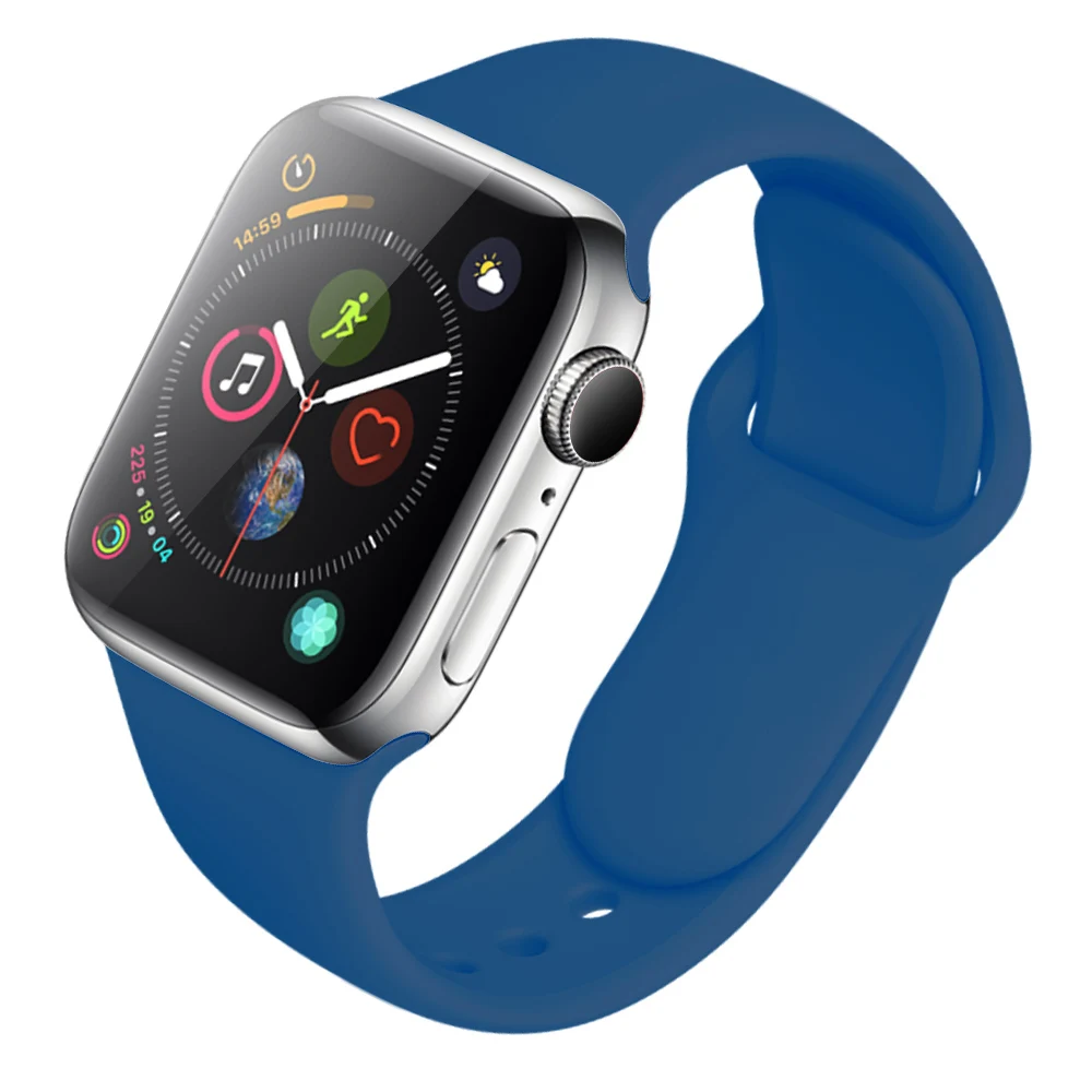 Силиконовый ремешок для Apple Watch 38 мм 42 мм спортивный браслет резиновый ремешок для Iwatch 5 4 44 мм 40 мм для Apple Watch 3 2 1