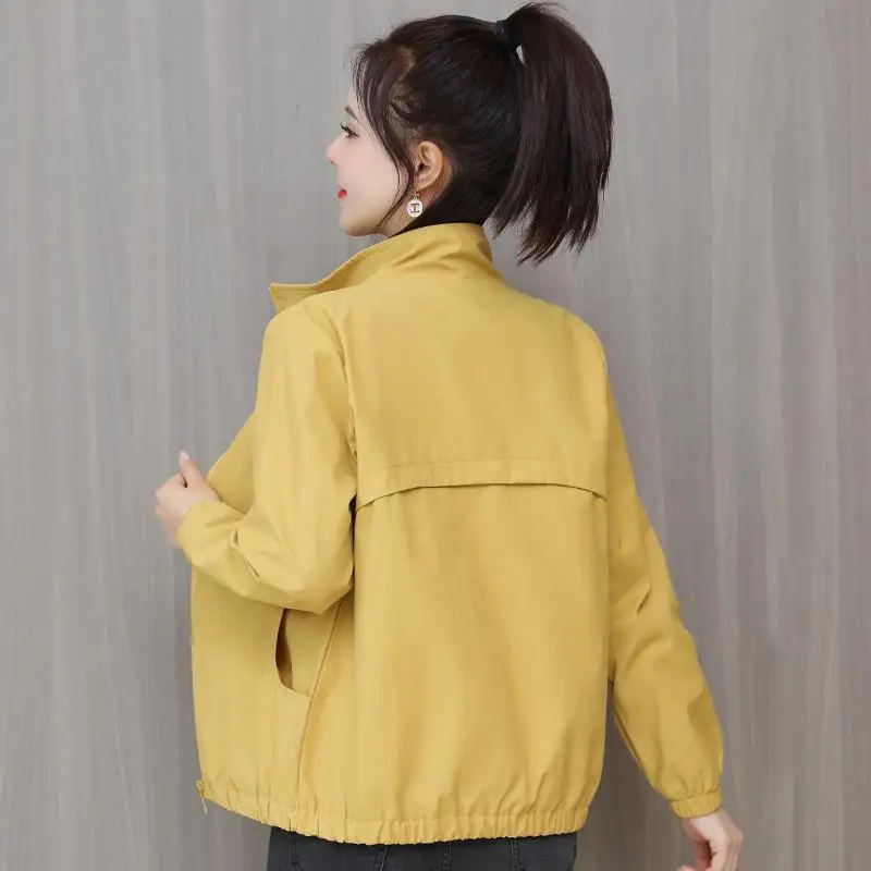 Women's Short Jacket 2021 Spring Autumn New Pure Color