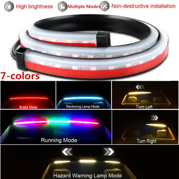 

37in 7-Colors Car LED Rear 3rd Reverse Brake Strip DRL Warning Light Turn Signal High-brightness LED Lamp