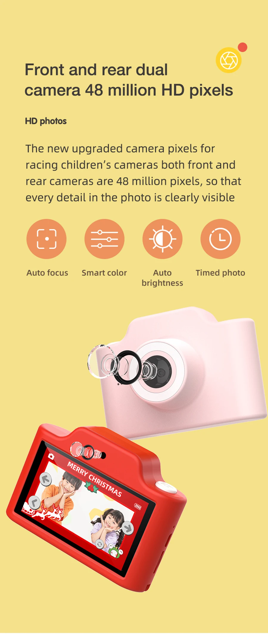 Children's Camera Mini HD Video Intelligent Shooting Children's Digital Camera Sports Toy Gift Christmas Present For Kids Girls mirrorless digital camera