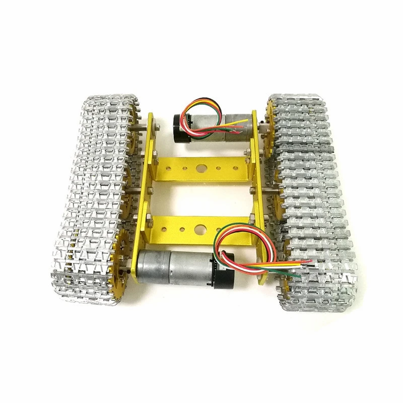 Мини T100 алюминиевый гусеничный Танк шасси DIY Интеллектуальный робот автомобиль с более износостойким металлическим треком 9 В/12 в мотор опционально