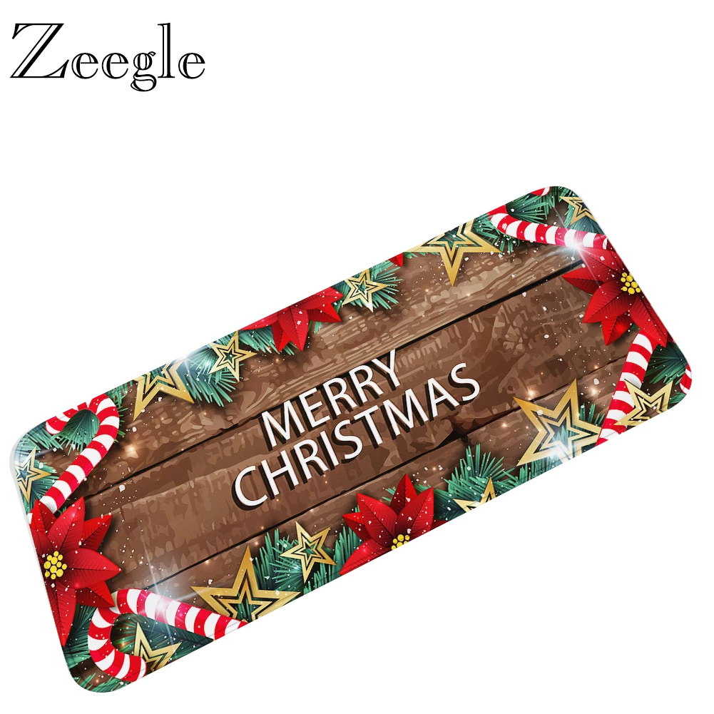 Christmas Carpets and Rugs for Living Room Anti Slip Kitchen Carpet Absorbent Bathroom Doormat Hallway Floor Rug Bedside Carpet