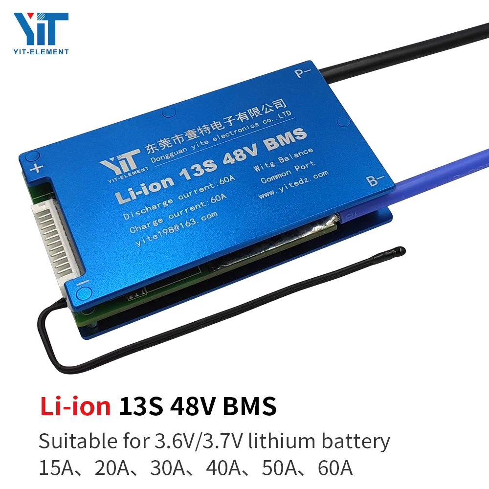 Comprar Placa de protección de accesorios de batería Li ion 3,6 V 3,7 V 13S 48V BMS con control de temperatura equilibrado PCB