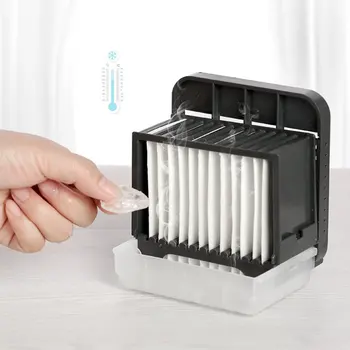 

Summer Mini Negative Ion Air Conditioning Fan Office Desktop Refrigeration Air Purifier Water Tank Table Fan Rotary Vane Battery