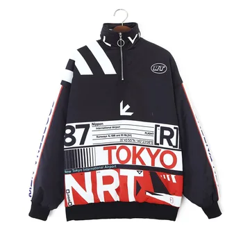 

Blvyisla Classic Patchwork Color Block Pullover Hooded Jackets Zipper Tracksuit Casual Jacket Coats Hip Hop Female Streetwear