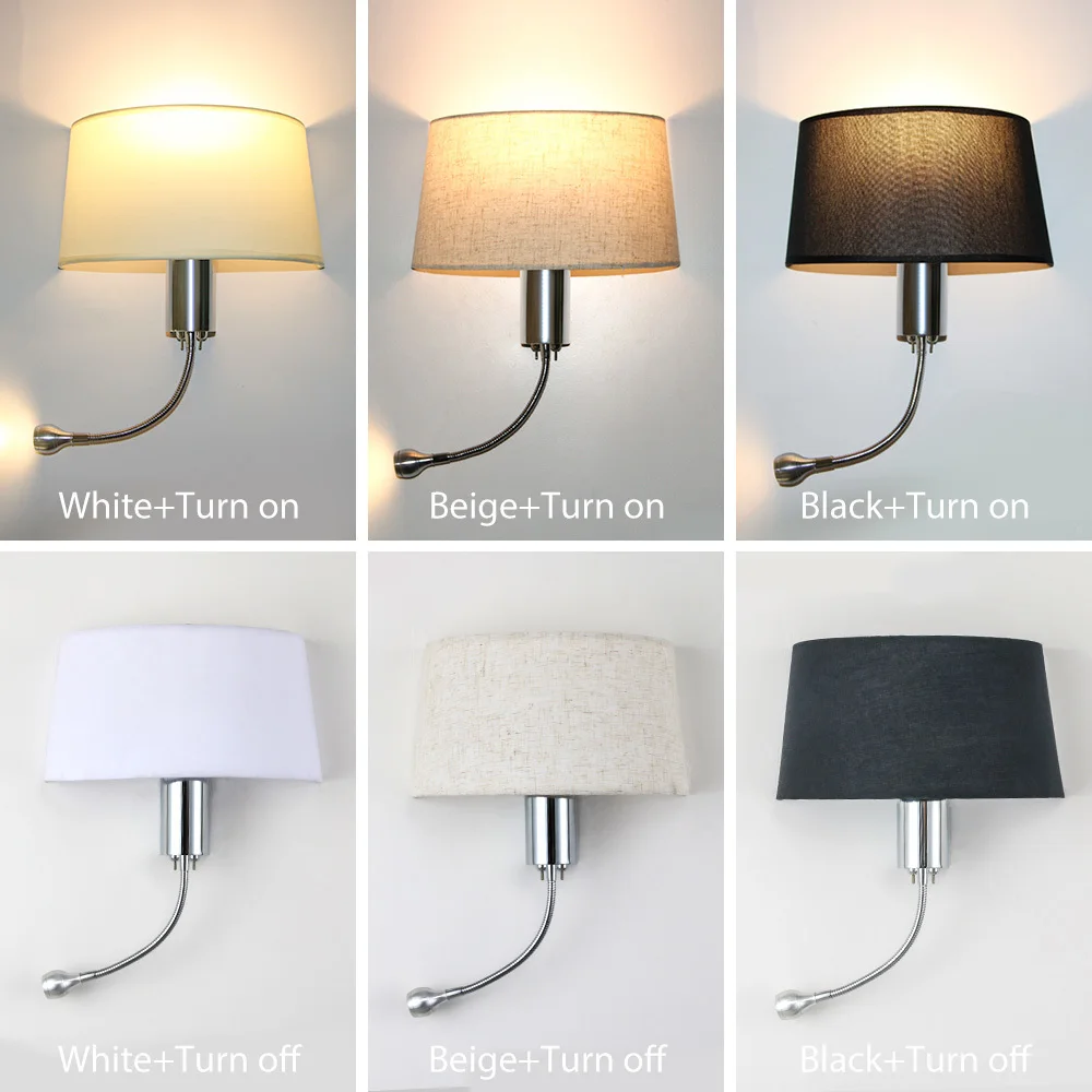 Modern LED Wall Lamp with Switch E27 Bulb Bedroom Sconces Indoor Vanity Bathroom Industrial Decoration Home Wall Mounted Light (4)