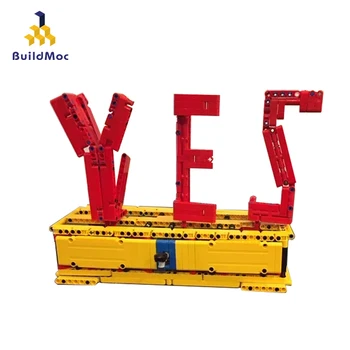 

Buildmoc Slide Blocks Compatible Technic 2805 Yes/No Sculpture City Roof Particle Building Blocks Castle Brick Toys For Child