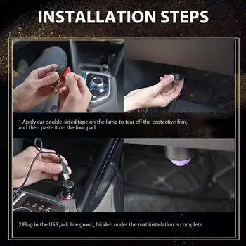 

USB Car LED Atmosphere Lamp Sound Control Interior Decoration Ambient Light Light Auto Interior Ambient Colorful Star J5A4
