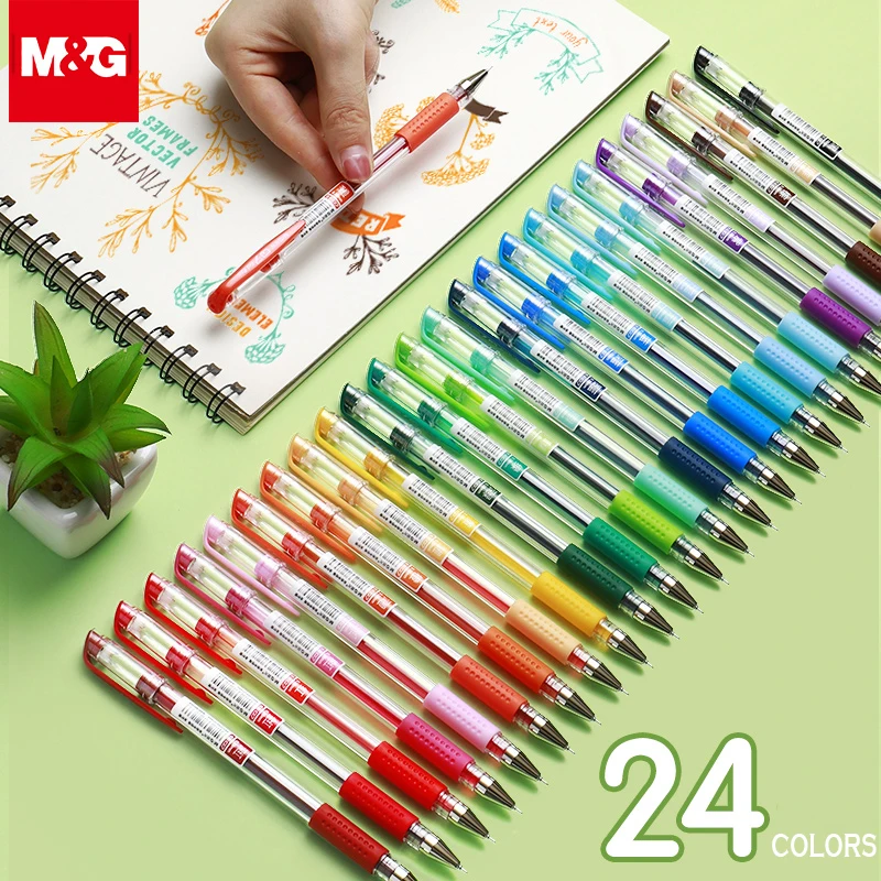 M&G kawaii 24 colors Classic Gel Pen 0.38mm Color Ink japanese gel ink pens  korean gelpen for school supplies stationary