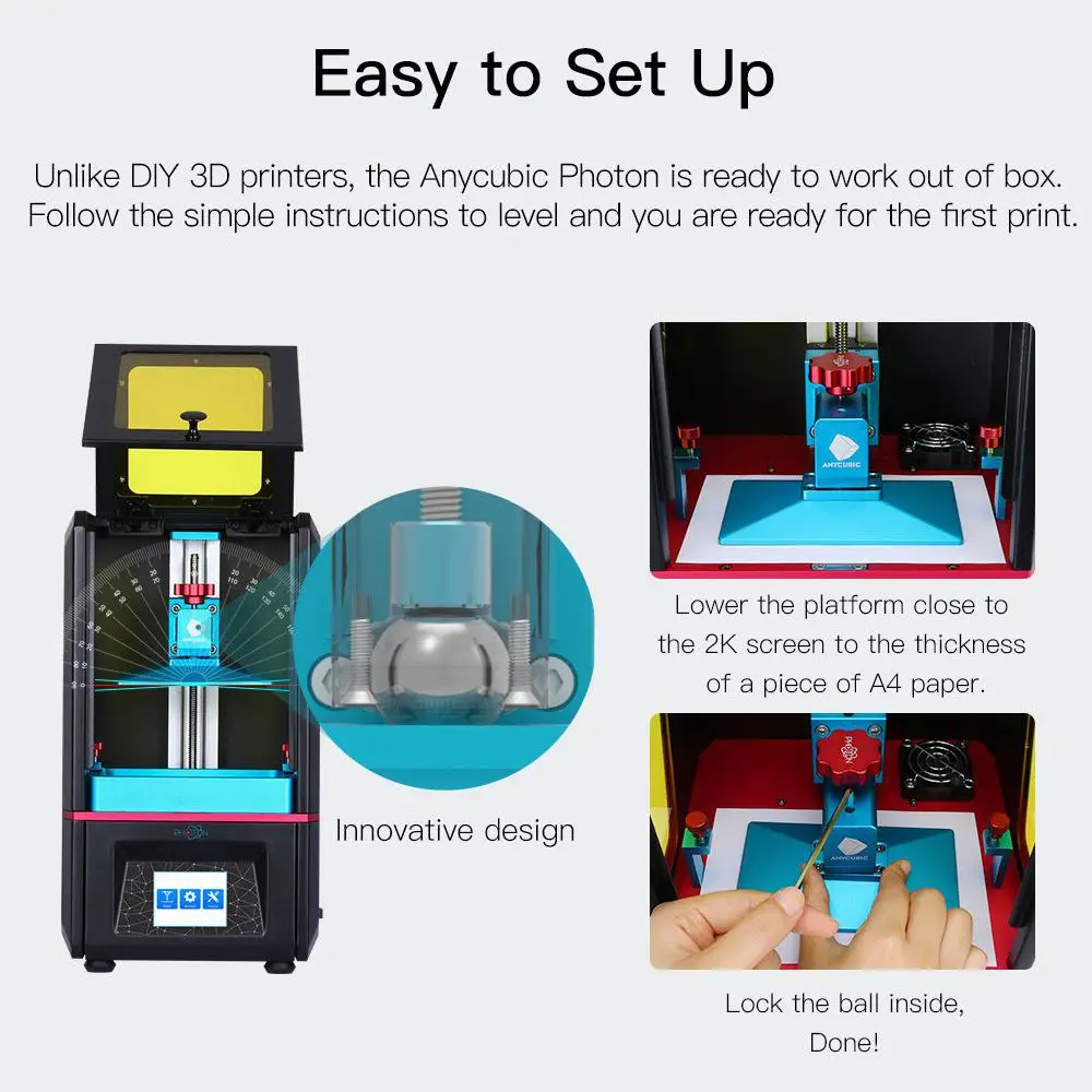 ANYCUBIC Фотон 3d принтер 5 дюймов 2K ЖК дисплей Экран автономной печати быстро