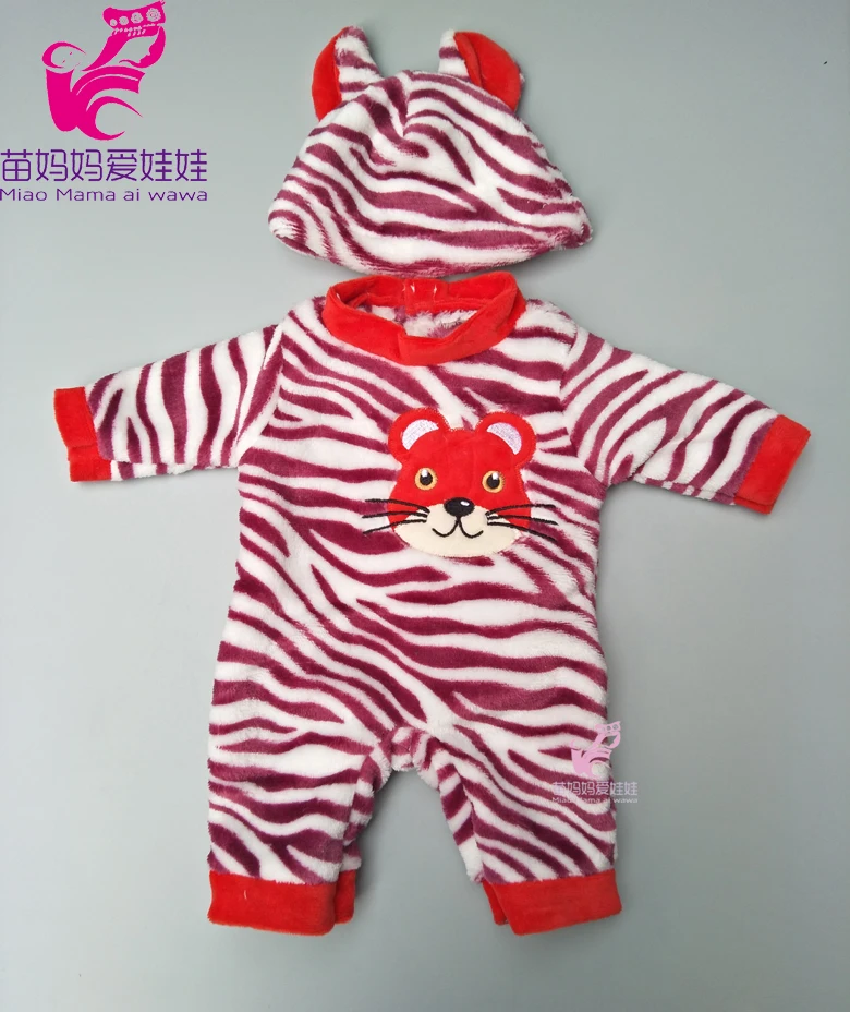 43cm bébé poupée mignon animaux vêtements ensembles, 18 pouces fille poupée mignon combinaison porter accessoire