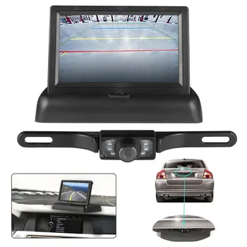 

Rear View Backup Waterproof Camera 7 LED and 4.3 LCD Rear View Mirror Monitor Kit For Car Vehicle 170 Degree Viewing Angle