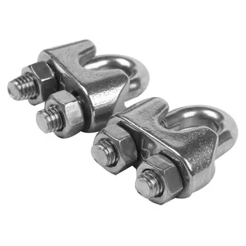 

New 5mm 3/16 Inch Stainless Steel Wire Rope Cable Clamp Clips 12pcs