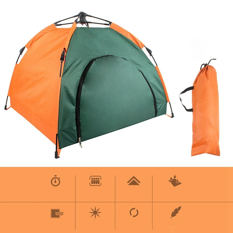 

Outdoor Waterproof Pet Tent Semi-Automatic Foldable Cat Dog Portable Polyester House