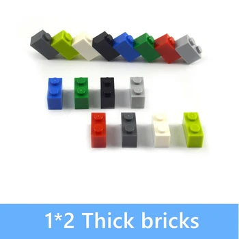 

1*2 Dot Thick bricks 100pcs multiple color Educational Creative DIY Bulk Building Blocks Set Compatible All Brands classic parts