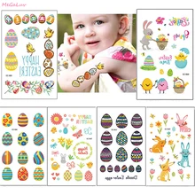 

2 sheets Easter Tattoos Stickers Bunny Egg Kids Birthday Party Temporary Waterproof Tattoos Stickers Happy Easter Party Decor