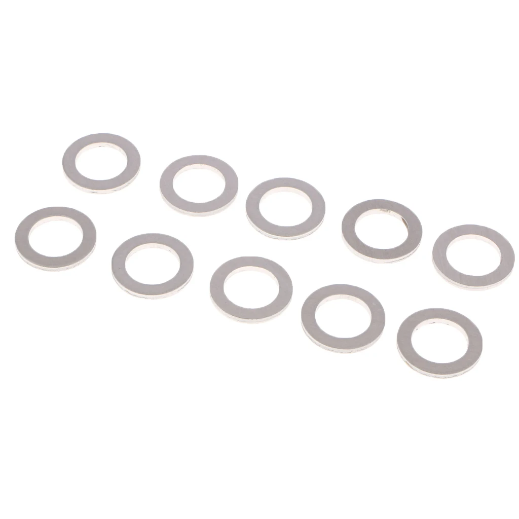 10Pcs Aluminum Oil Drain Plug Crush Washers Gaskets M14 for Honda Acura