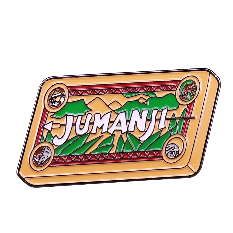 Jumanji Chess Board Game Spilla In Metallo Adventure Badge Regalo Divertente