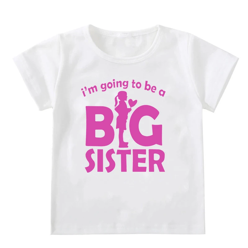 Kids Tshirt Summer Fashion Children Short Sleeve White T Shirt Tops Promoted To Big Sister 2021 Letter Print Clothes | Детская одежда и