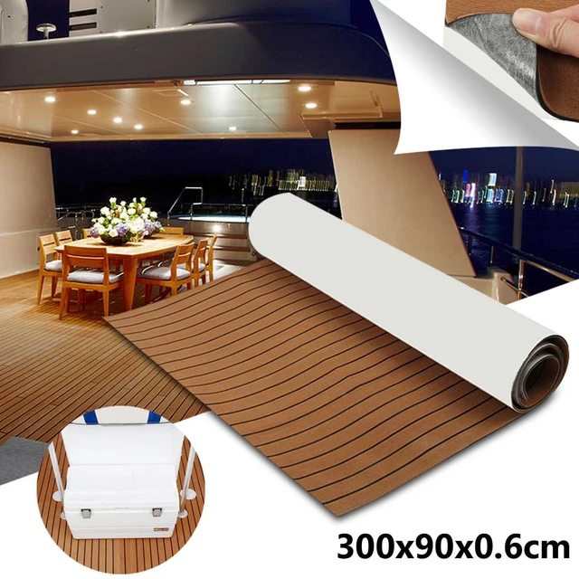 2400*550*6mm Boat Flooring Eva Foam Faux Teak Carpet Blanket Brown Deck  Sheet Yacht Flooring Anti Skid Waterproof Damping Pads - AliExpress