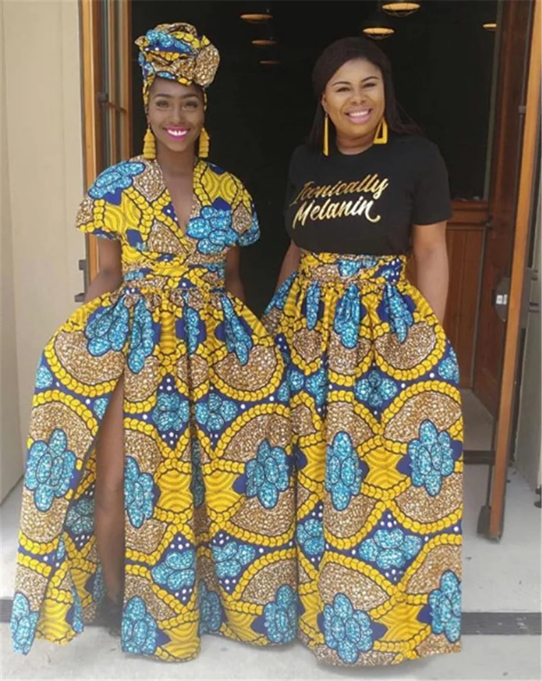 Longue robe africaine wax pour femmes 194