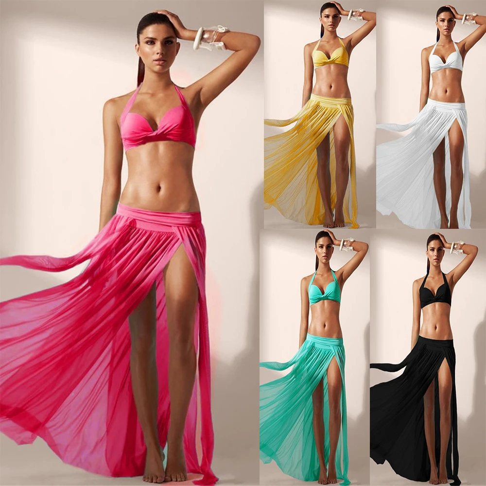 Женская купальная одежда 5 цветов Бикини платье накидка для пляжа юбка, саронг Парео бразильское сексуальное пляжное платье