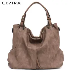 CEZIRA бренд большой для женщин кожа сумки Высокое качество Женский Pu вместительные сумки на плечо Твердые карман Дамы Твердые дамы
