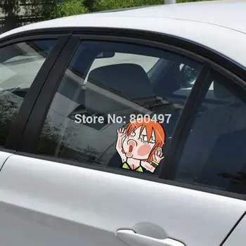 

Newest Car Styling Cartoon One Piece Nami Hitting the Glass Car Stickers Decals for Toyota Chevrolet Volkswagen Tesla BMW Lada