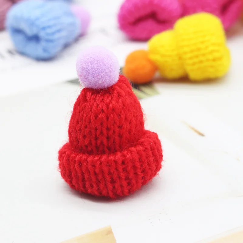 20 шт. помпоны для вязания мини-шляпы DIY ремесло поставки головной убор брошь вязание крючком игрушки декор ювелирные изделия Кукла аксессуар маленькие шапки ручной работы