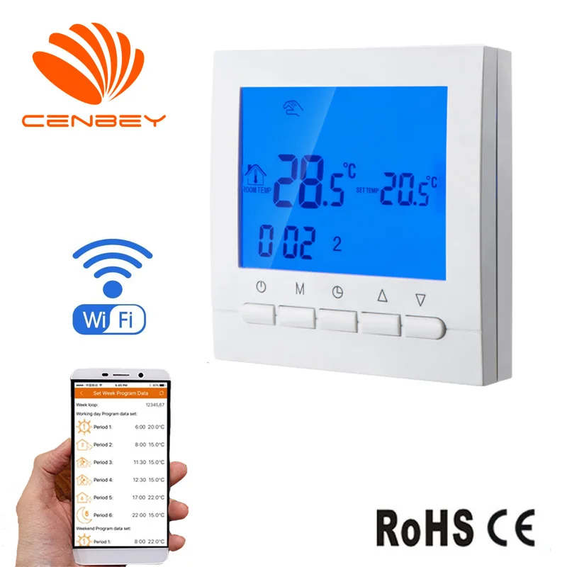 

Digital Thermostat WiFi Underfloor Heating Thermostats Programmable Room Thermostat Smart Heating Controller Boiler 16A 220V