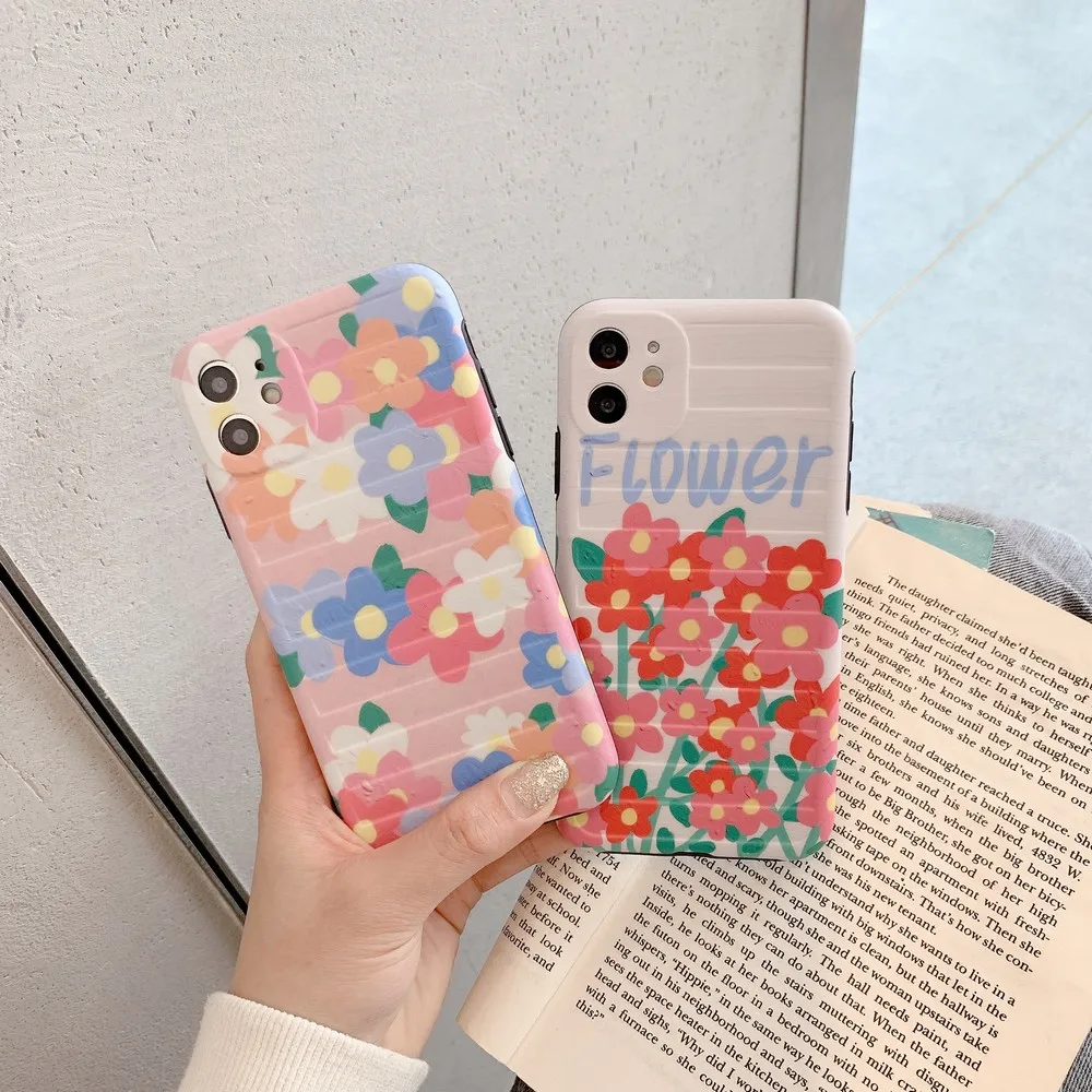 

Venetian fine hole soft shell phone case For iPhone 11 Pro Max XR XS Max XS 7 8 plus Oil painting is covered with flower patter