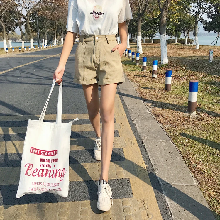 S-XL, 2XL, плюс размер,, летние шорты с высокой талией, женские джинсовые шорты, закатанные джинсы, женские повседневные шорты(0920