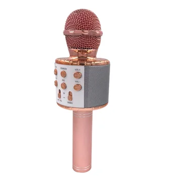 

WS-858 Professional Bluetooth Wireless Microphone Karaoke Speaker KTV Music Player USB Mini Home Music Player Singing Player