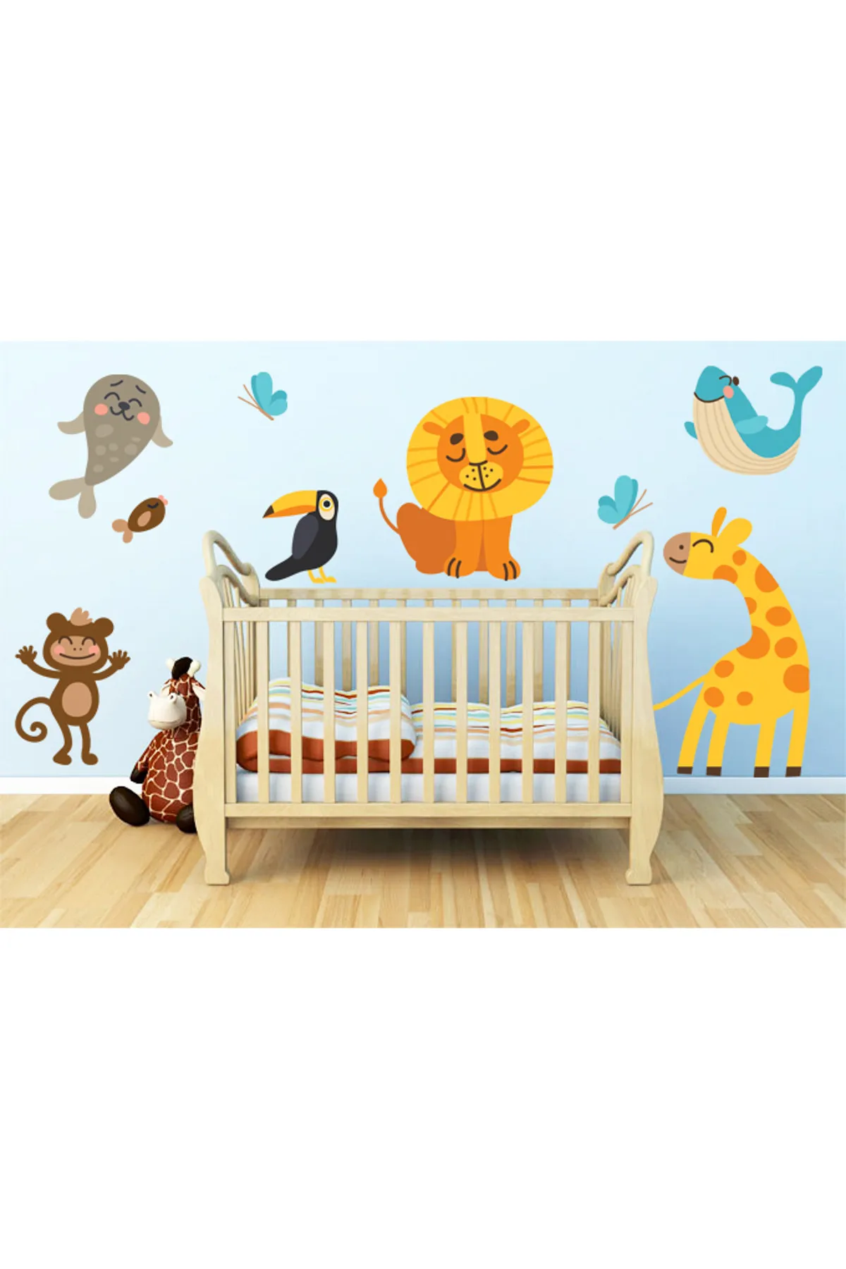 

Наклейка на стену с изображением милых животных и Королевство SHA06 3055