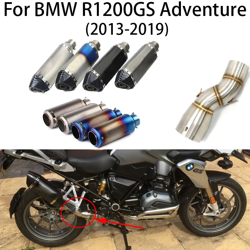 

Motorcycle Exhaust Muffler Mid Link Pipe Escape Slip-on For BMW R 1200 GS LC 2013 to 2018 R1200GS LC ADV 2014-2018 R1200GS