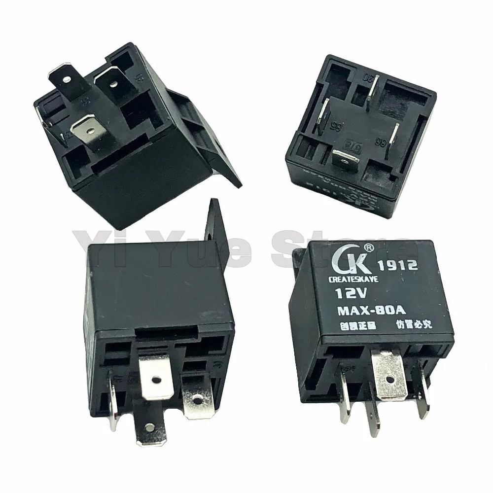 4 Pin MAX-80A Waterproof Car Relay Long Life Automotive Relays CK Normally Open DC 12V Relay for Head Light (6)