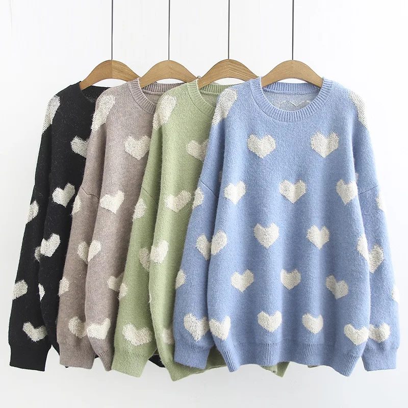 

Plus Size Casual Sweaters 2019 Autumn Women Fashion Loose Long Sleeve Knitting Pullovers A0-260