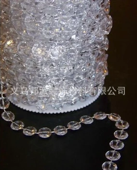 

30Meters/99Feet/roll 10mm acrylic disk beaded Iridescent rainbow crystal garland strands for wedding decoration chandelier