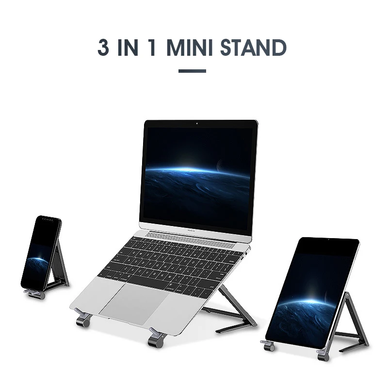 

Mini Laptop Holder Adjustable Portable Phone Stand Support 3in1 Notebook Stand Holder For Macbook iPhone