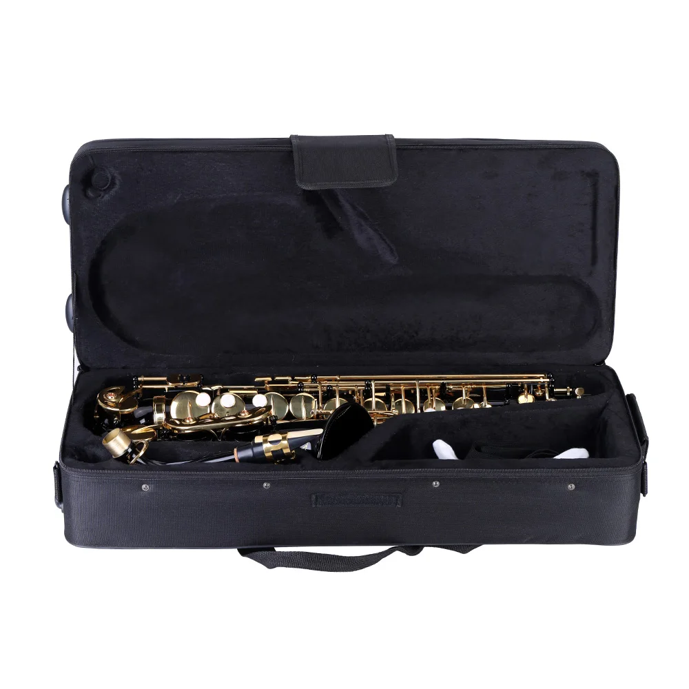 SAX Eb Alto Saxophone Brass Lacquered Gold E Flat Sax 82Z Key & Cleaning Brush Cloth Gloves Strap Padded Case Wind instrument saxophone musical instrument