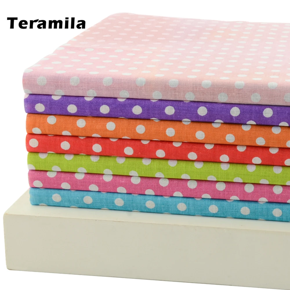 100% Cotton Fabric 7PCS Mixed Fat Quarters Dots Design Bundle Tildas for Quilting Meter Fabric Square Sewing Patchwork