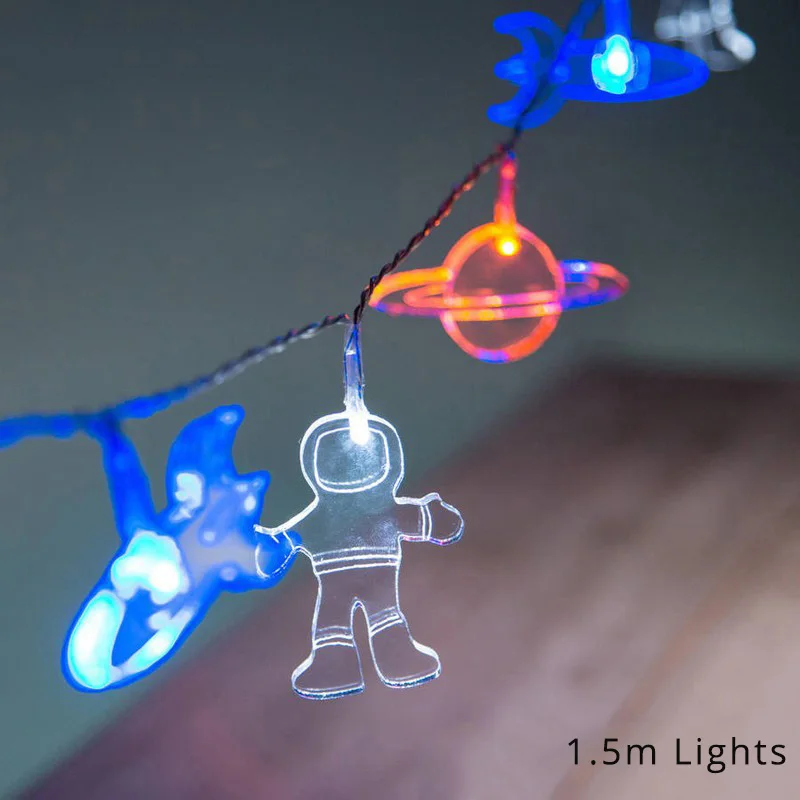 LED Lights Cyuan наружное пространство украшения для дня рождения астронавт надувная ракета планета галактика солнечная система день рожденья для мальчиков украшения - Цвет: LED Lights