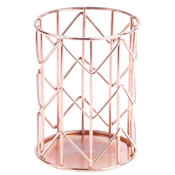 

1pc Rose Gold Home Desk Stationery Decor Pen Pencil Pot Holder Container Organizer 10.5 x 8cm