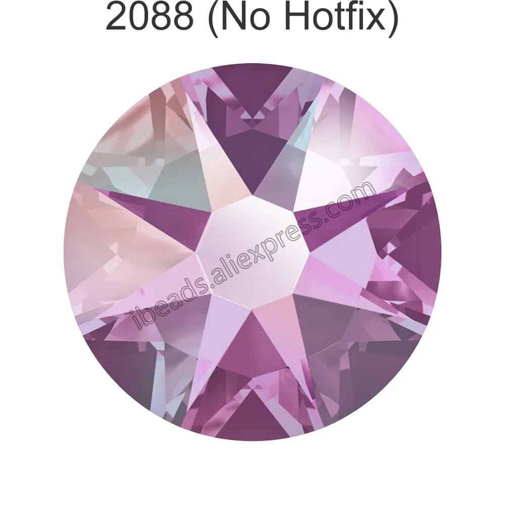 24 шт.) Оригинальные кристаллы Swarovski 2058 XILION 2088 XIRIUS Rose без горячей фиксации стразы с плоской задней частью для украшения ногтей - Цвет: Rose 209 AB F